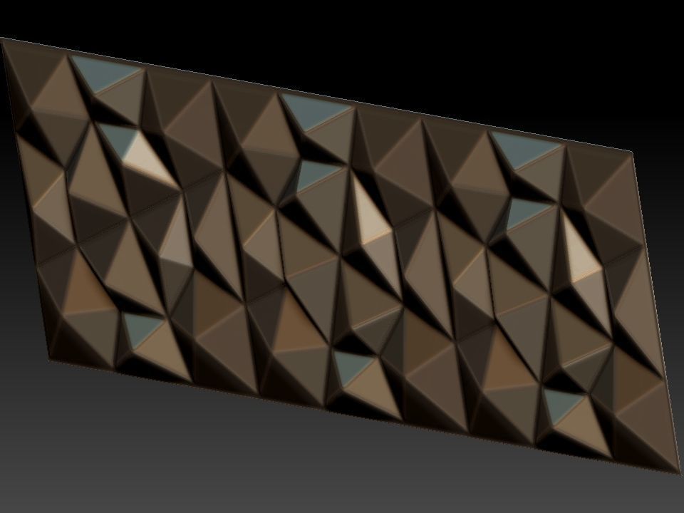 3D WALLPANEL triangular tile 3D model_10