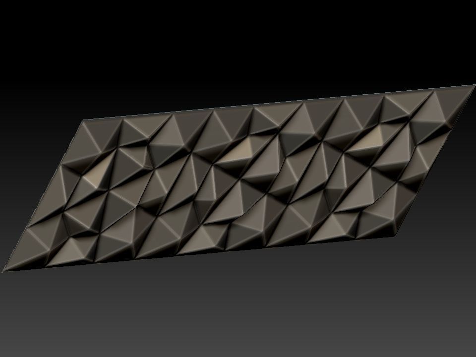 3D WALLPANEL triangular tile 3D model_9