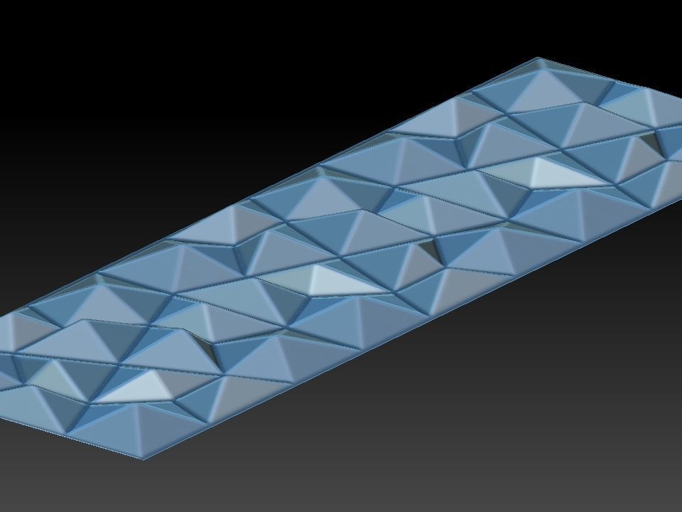 3D WALLPANEL triangular tile 3D model_8