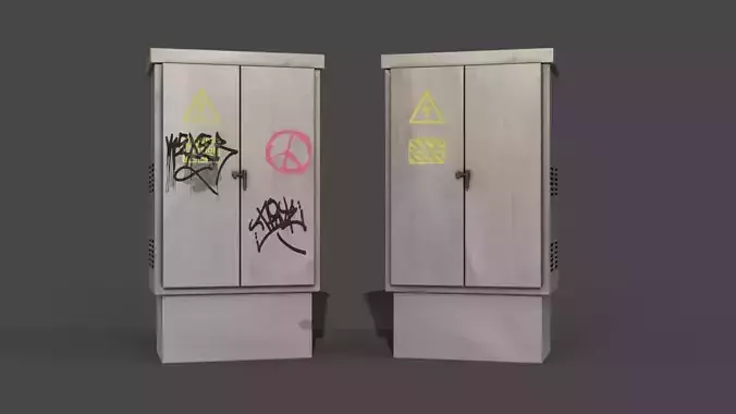 Street Electricity Box - Utility Box - LowPoly GameReady PBR  Low-poly 3D model