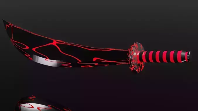 Fire Machete-low Poly-PBR