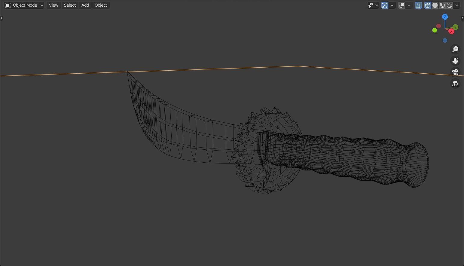 Fire Machete-low Poly-PBR 3D model_7