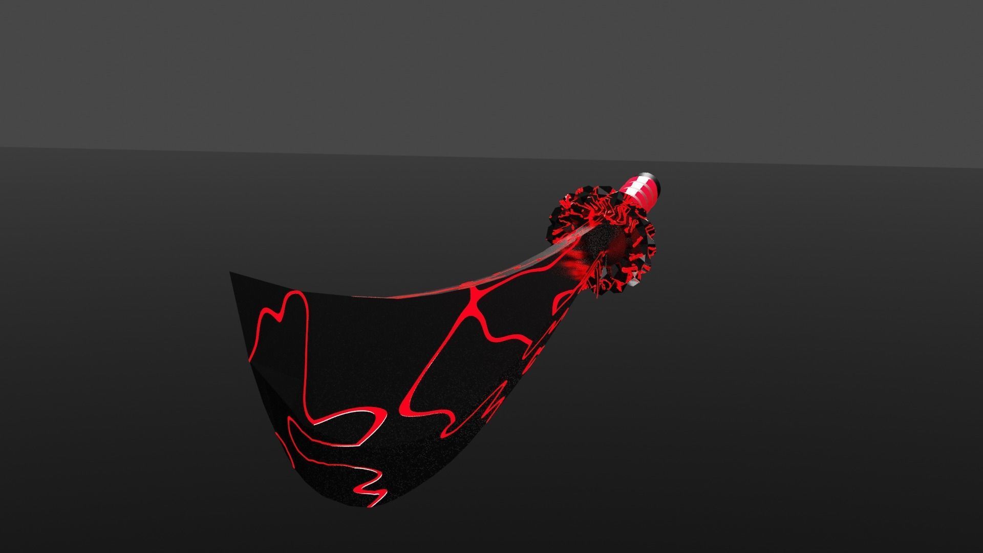 Fire Machete-low Poly-PBR 3D model_3