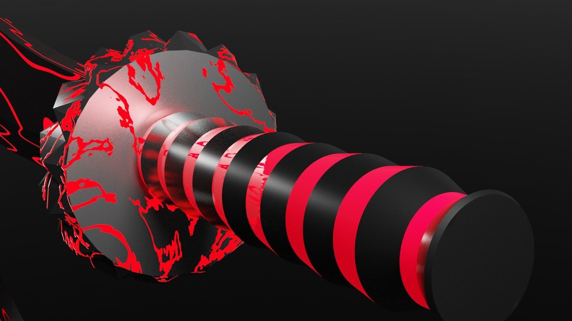 Fire Machete-low Poly-PBR 3D model_11