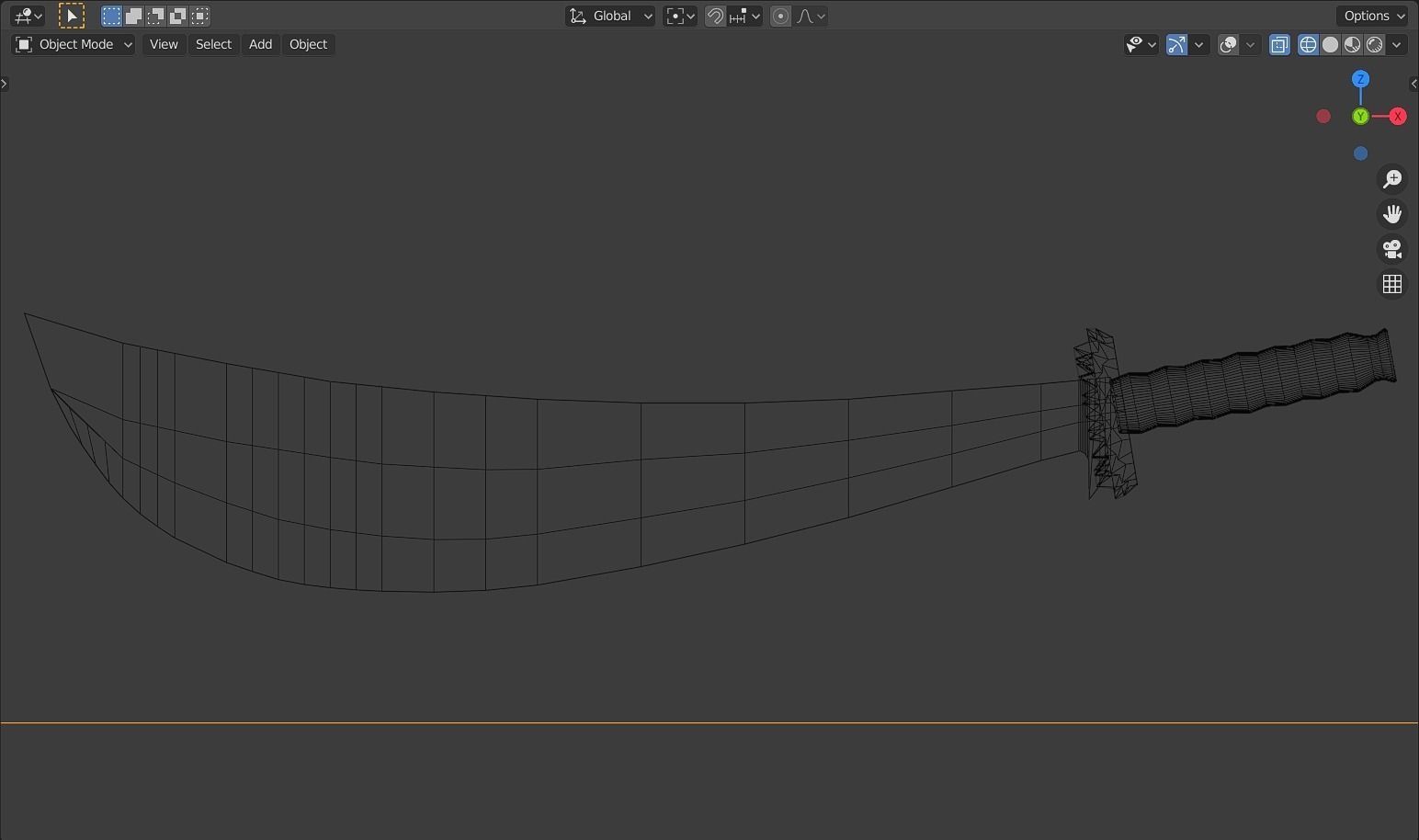 Fire Machete-low Poly-PBR 3D model_9