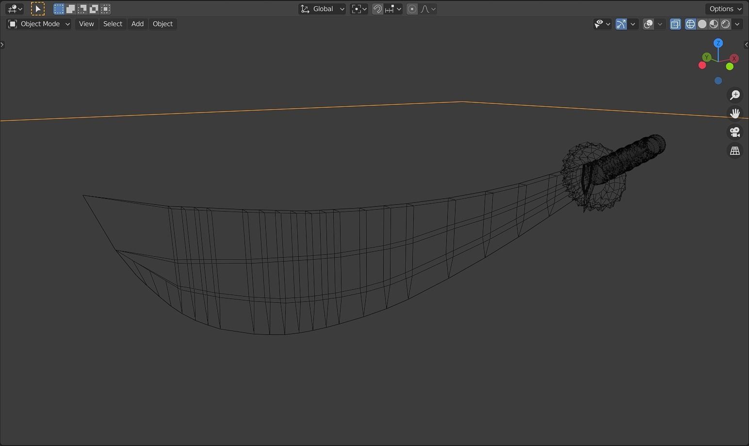 Fire Machete-low Poly-PBR 3D model_6