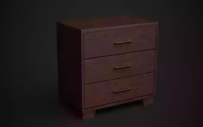 wooden Cabinet - PBR Low-poly  3D model