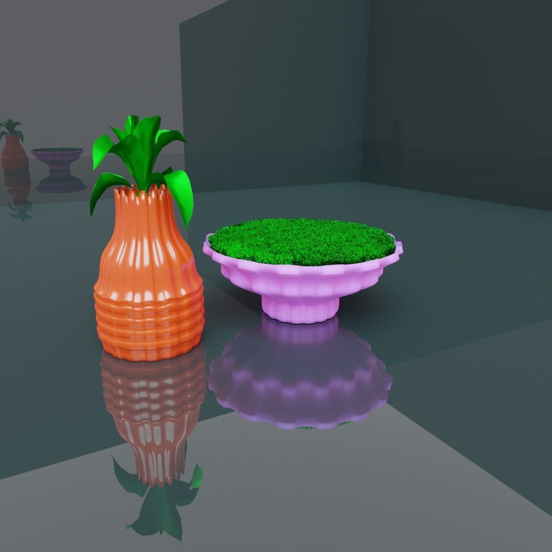 2 POTS vase and bowl 3D print model_1