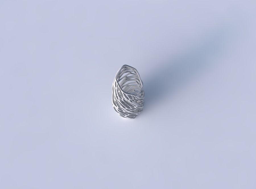 Vase twisted bent hexagon with twisted organic lattice 3D print model_2