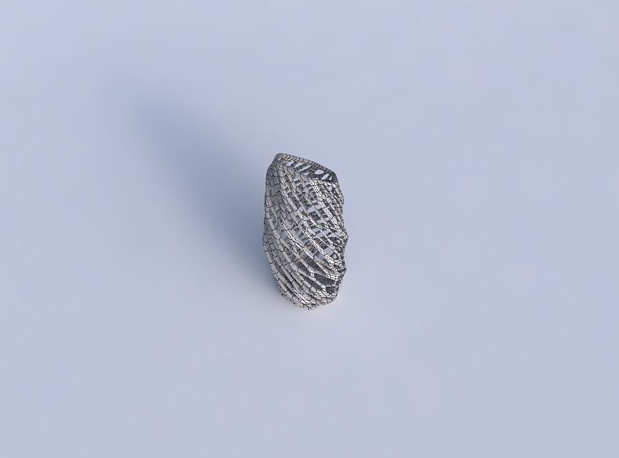 Vase twisted bent hexagon with twisted organic lattice 3D print model_6