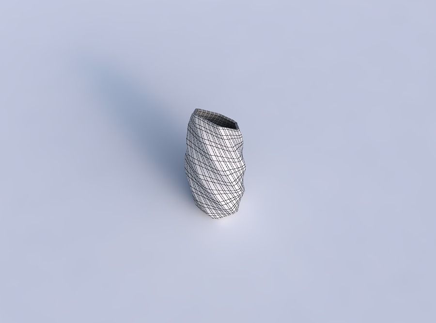Vase twisted bent hexagon with uniform polygons 3D print model_6