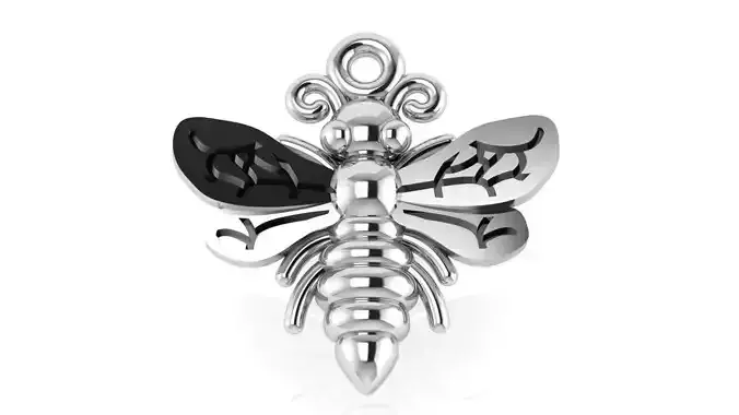 bee model silver charm with stones