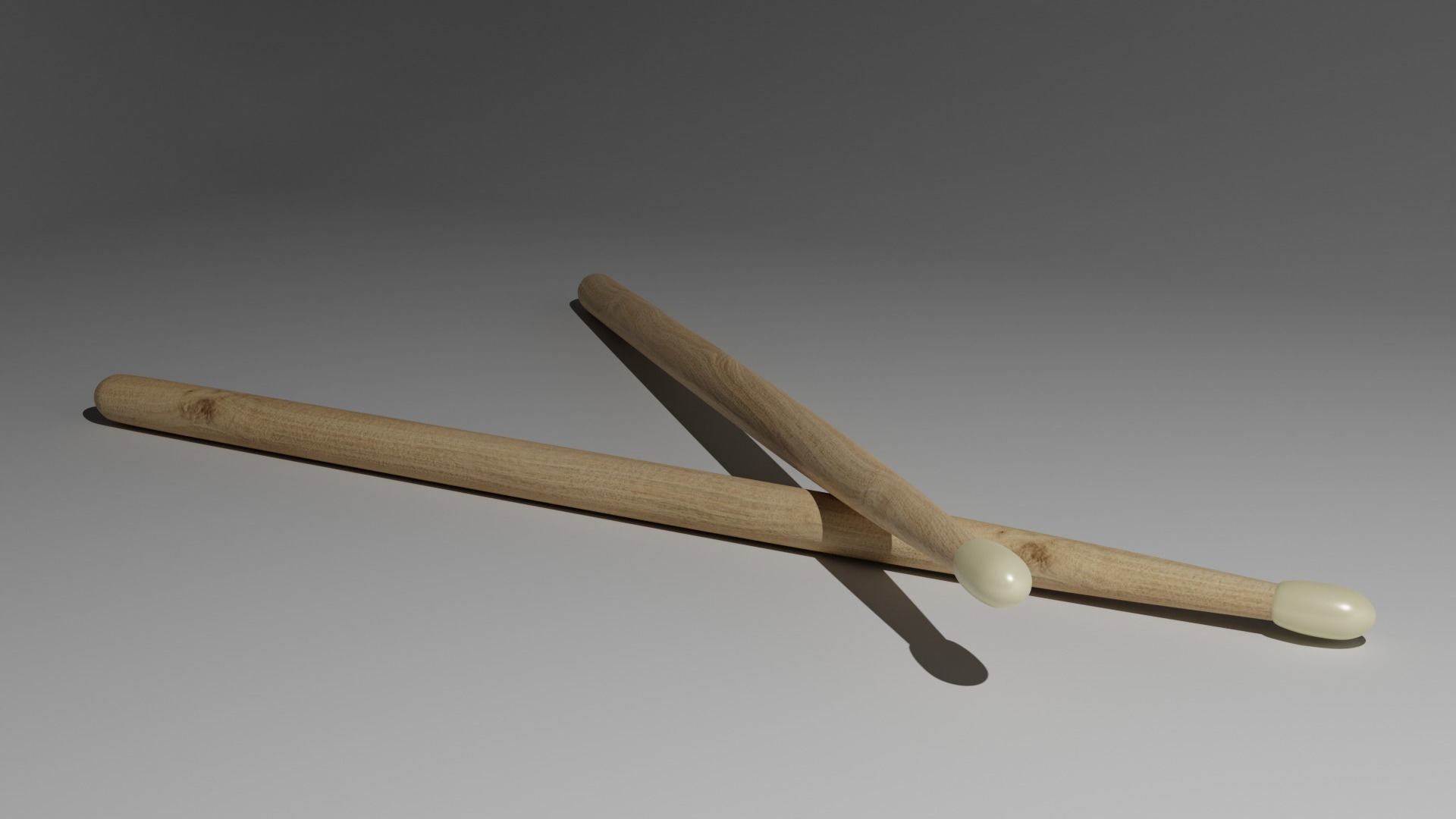 drumstick low poly pair of wooden drumsticks Low-poly 3D model_1