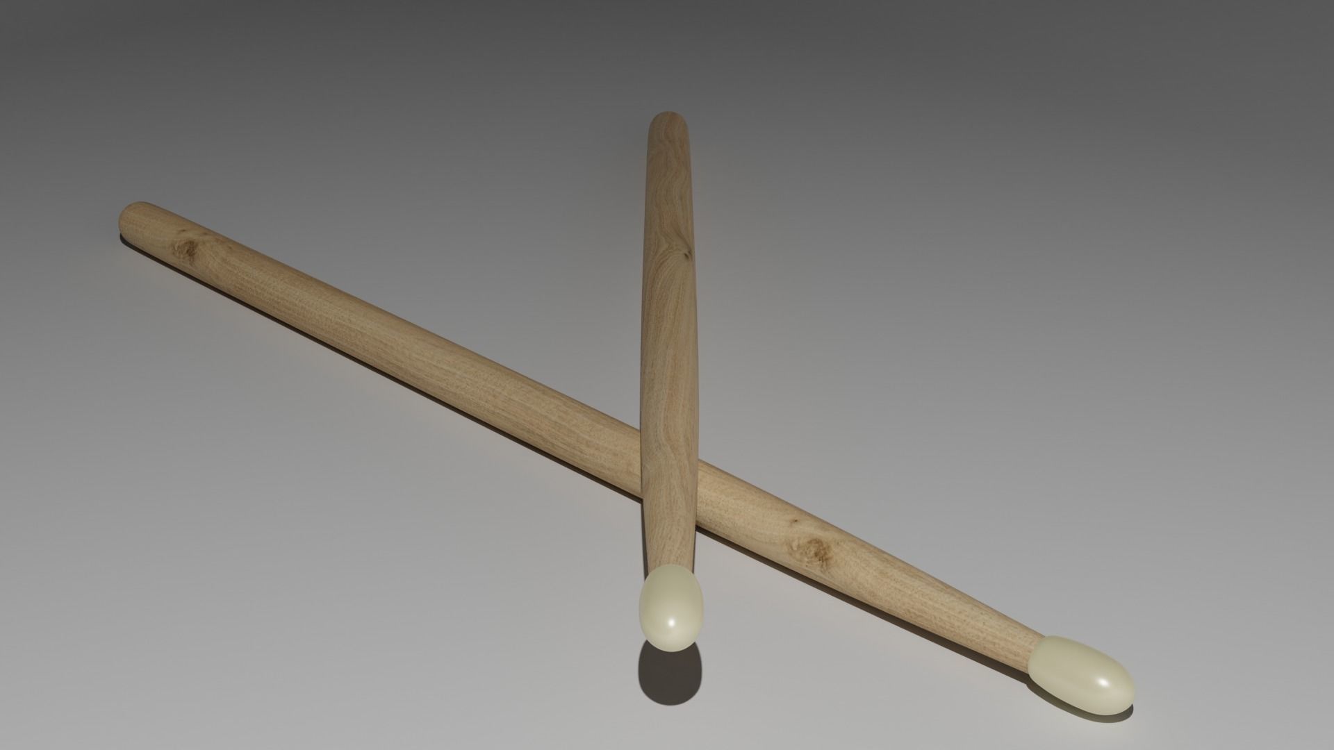 drumstick low poly pair of wooden drumsticks Low-poly 3D model_3