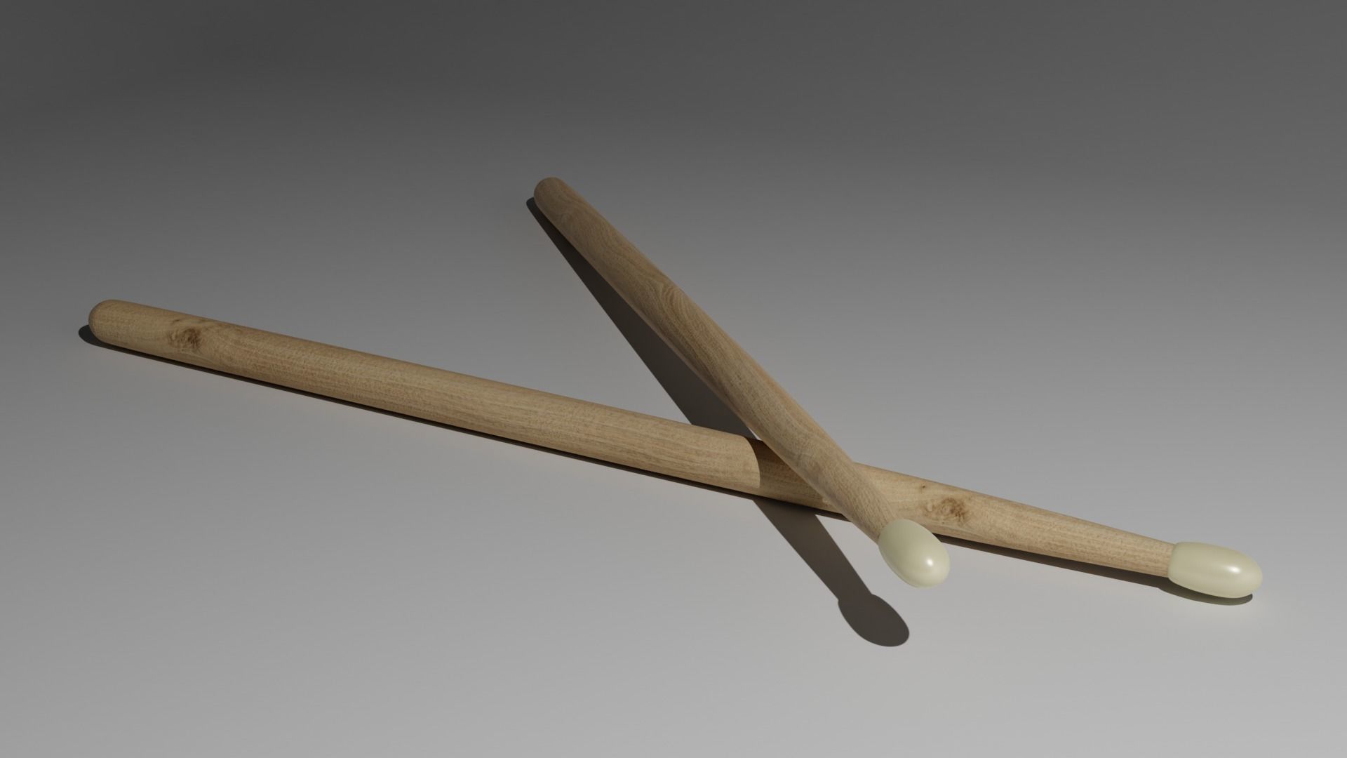 drumstick low poly pair of wooden drumsticks Low-poly 3D model_4