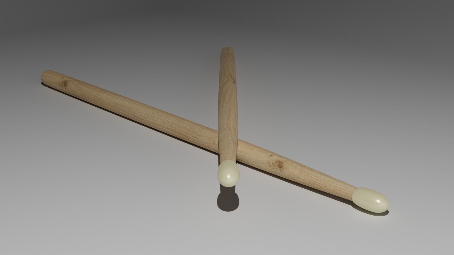 drumstick low poly pair of wooden drumsticks Low-poly 3D model_2