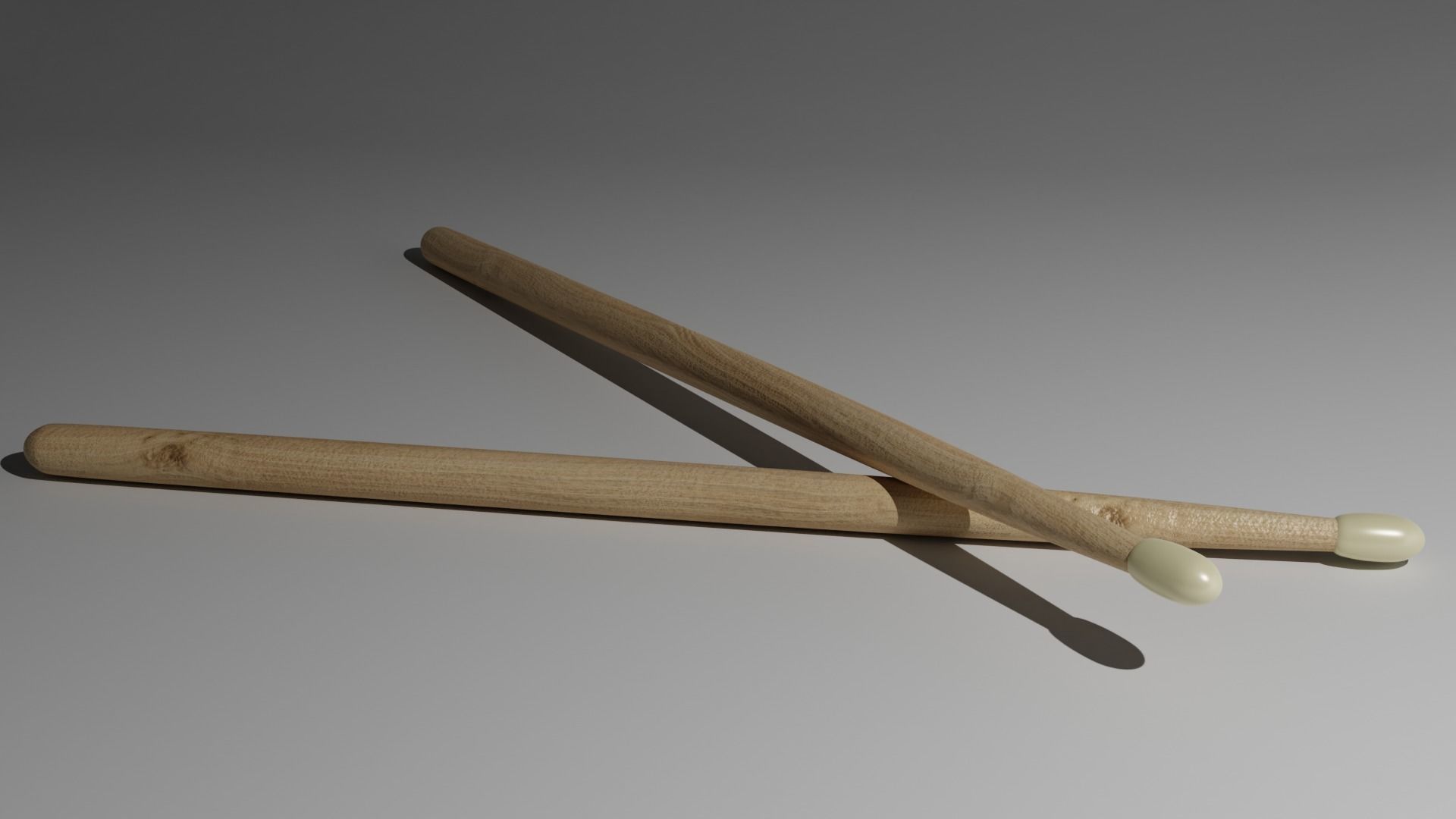 drumstick low poly pair of wooden drumsticks Low-poly 3D model_5