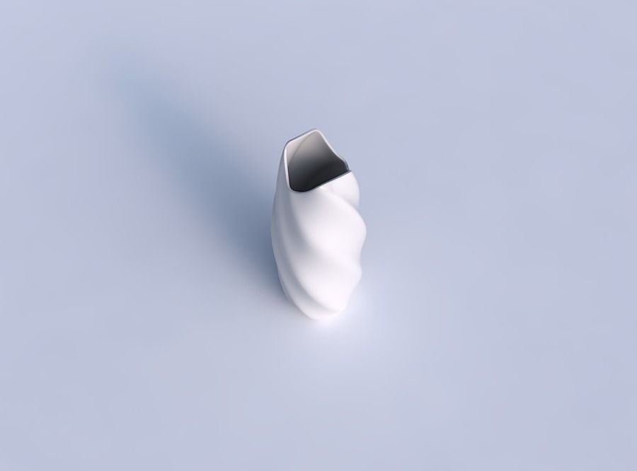 Vase twisted double arc hexagon smooth 3D print model_1