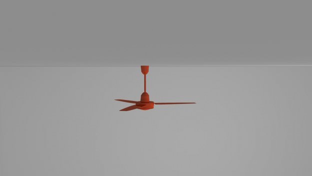 Fan ceiling spinning in air 3D model_3