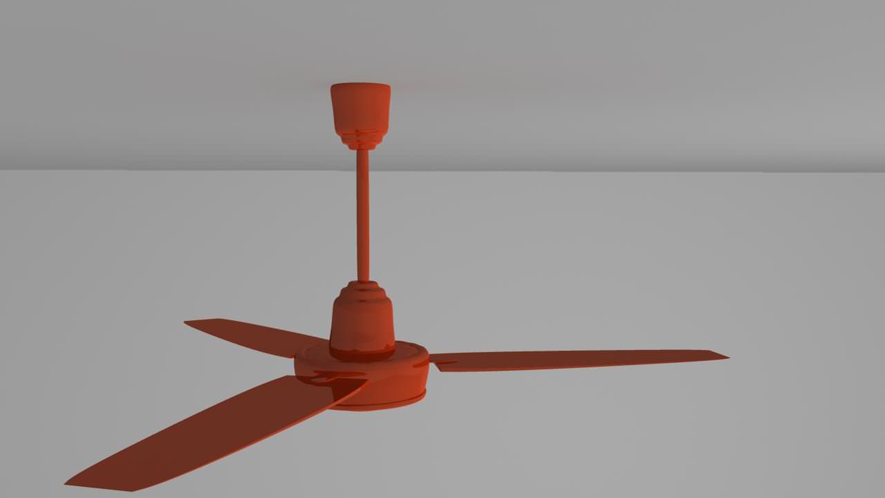 Fan ceiling spinning in air 3D model_4