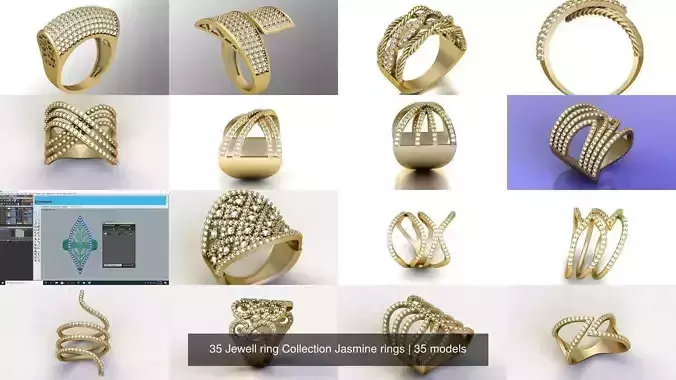 35 Jewell ring Collection Jasmine rings
