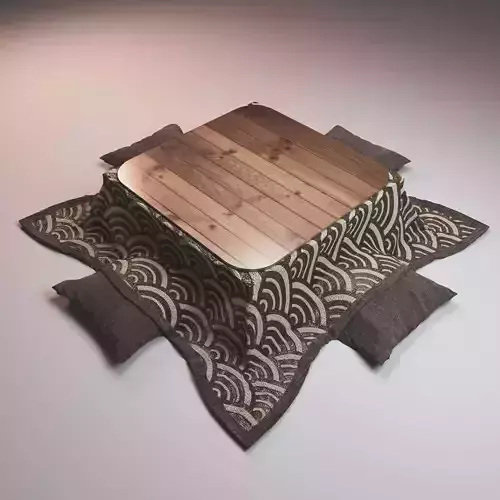 kotatsu low pillow japan wooden decoration Texture table 
