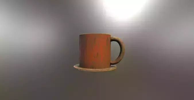Low-Poly  Wooden Coffee Cup