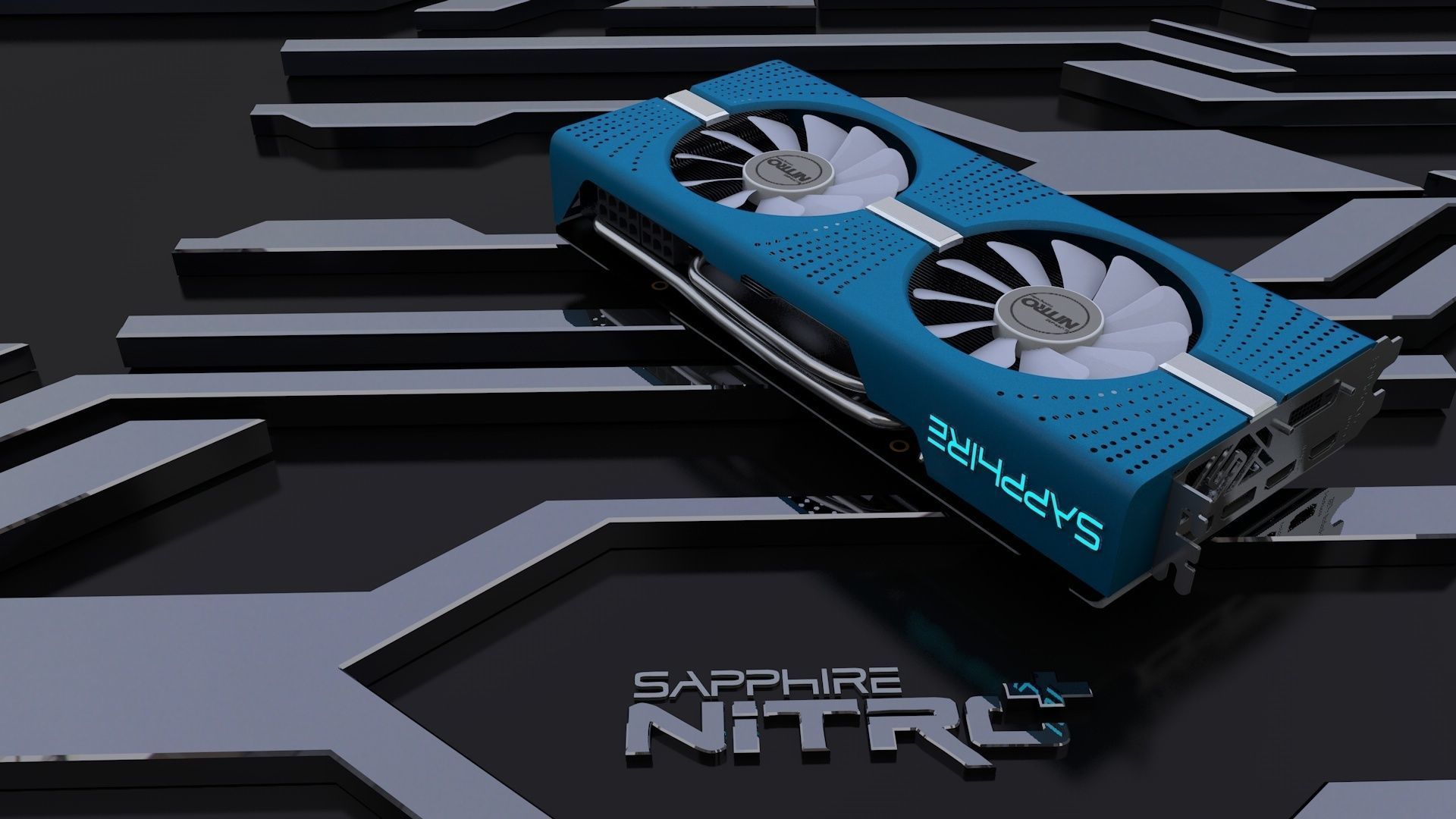 RX580 SAPPHIRE NITRO PLUS BLUE EDITION 3D model_5