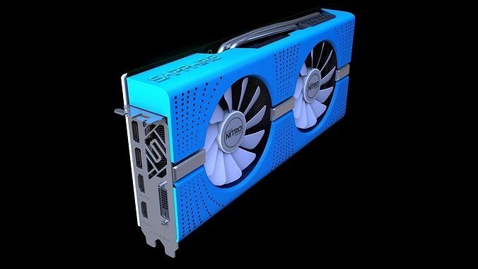 RX580 SAPPHIRE NITRO PLUS BLUE EDITION 3D model