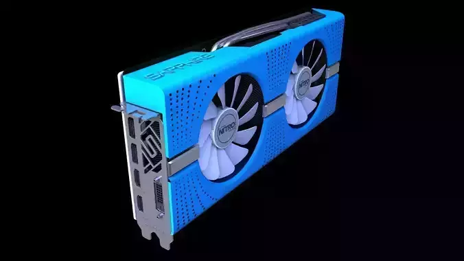 RX580 SAPPHIRE NITRO PLUS BLUE EDITION 3D model