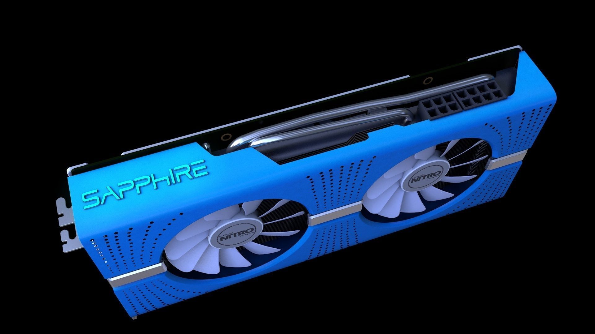 RX580 SAPPHIRE NITRO PLUS BLUE EDITION 3D model_3