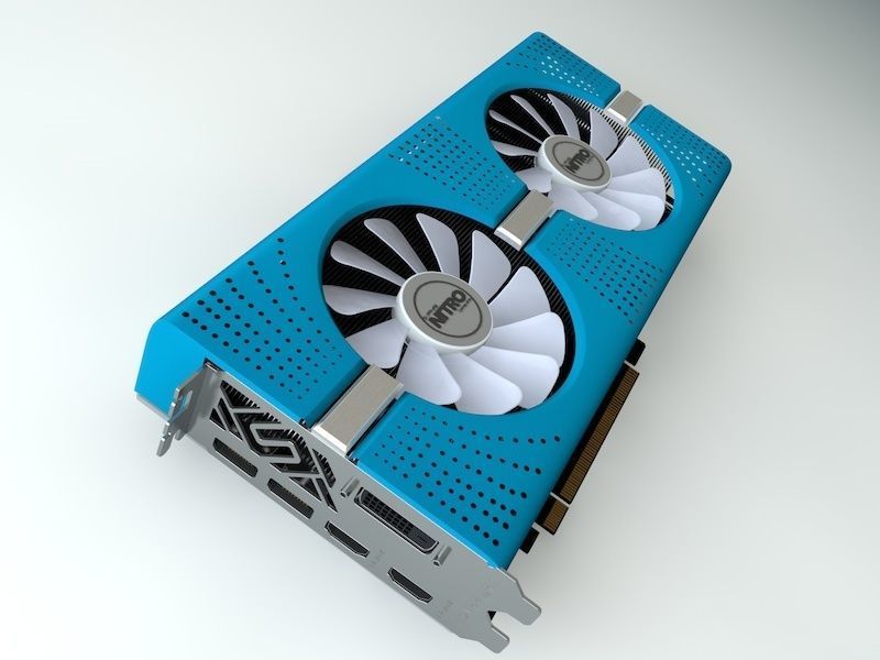 RX580 SAPPHIRE NITRO PLUS BLUE EDITION 3D model_2