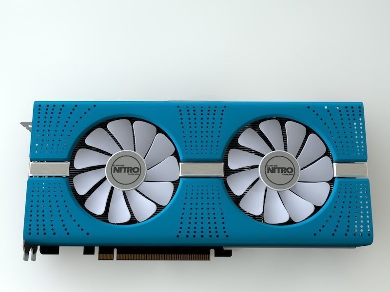 RX580 SAPPHIRE NITRO PLUS BLUE EDITION 3D model_12