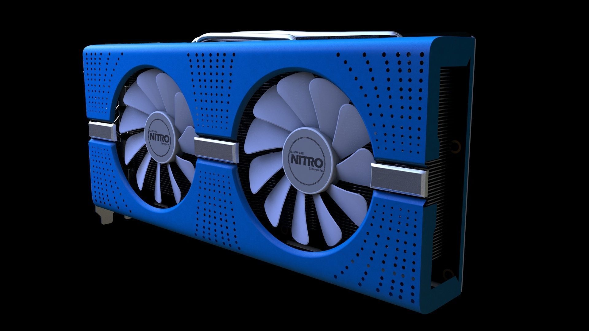 RX580 SAPPHIRE NITRO PLUS BLUE EDITION 3D model_7