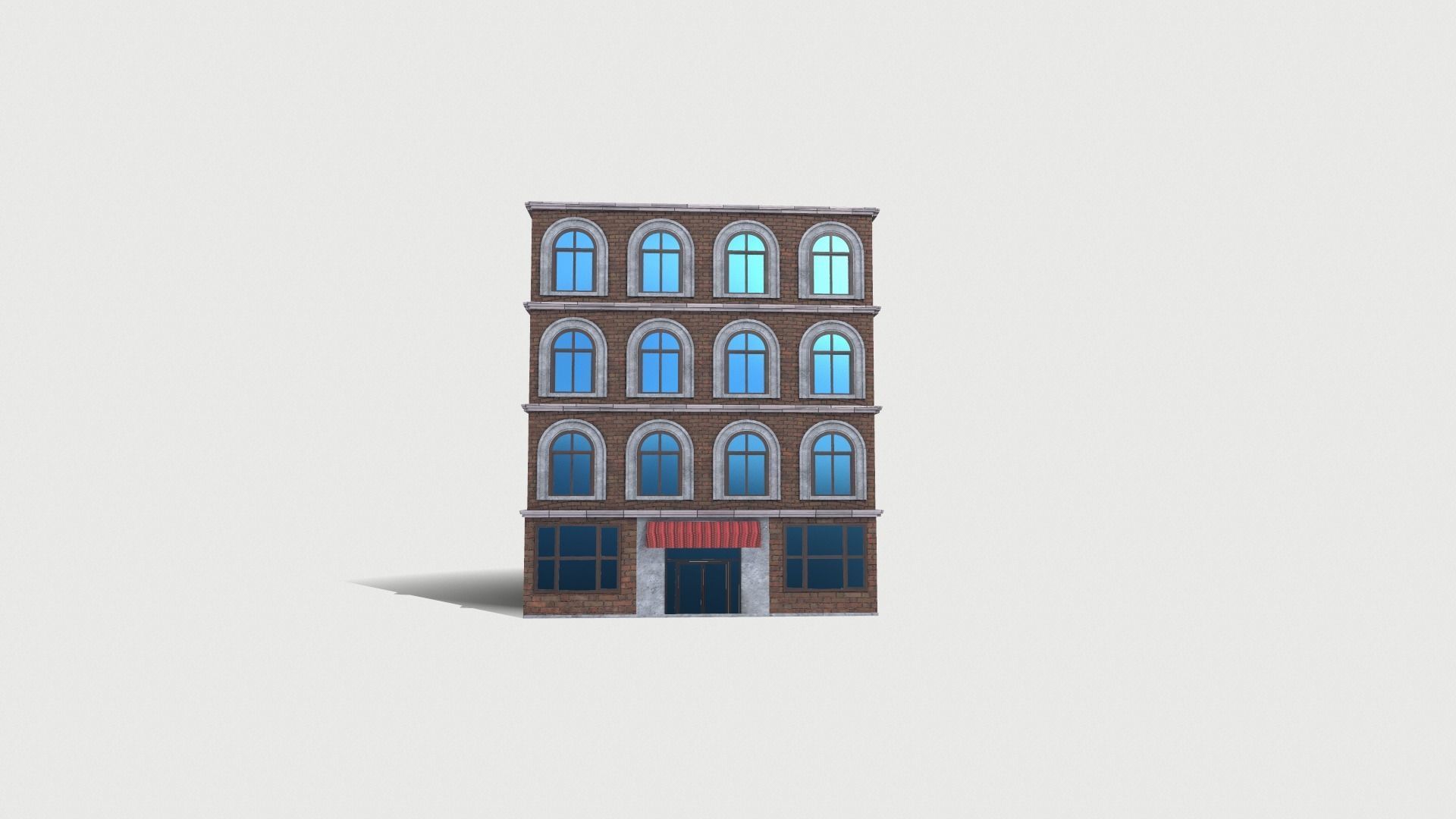 Game ready low poly modular city Low-poly 3D model_8