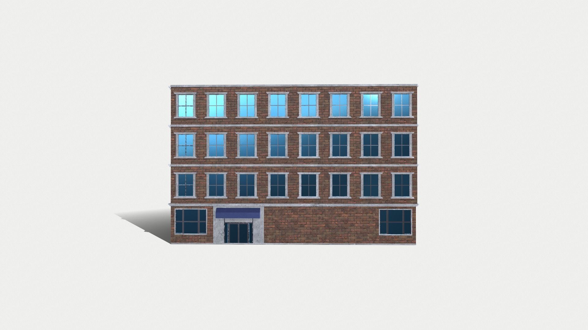 Game ready low poly modular city Low-poly 3D model_6