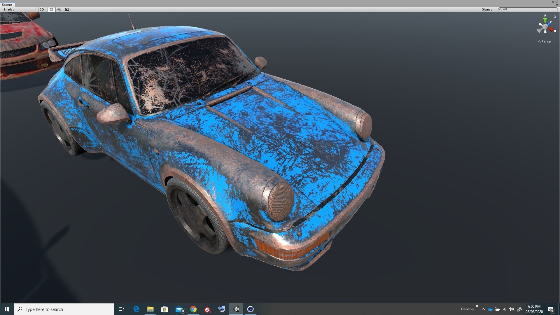 Pack Of wrecked rusted Low Poly 25 Sports Cars and 25 Rims Low-poly 3D model_14