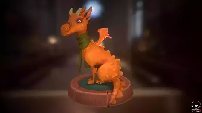 3D Handpainted Dragon Low-poly 3D model