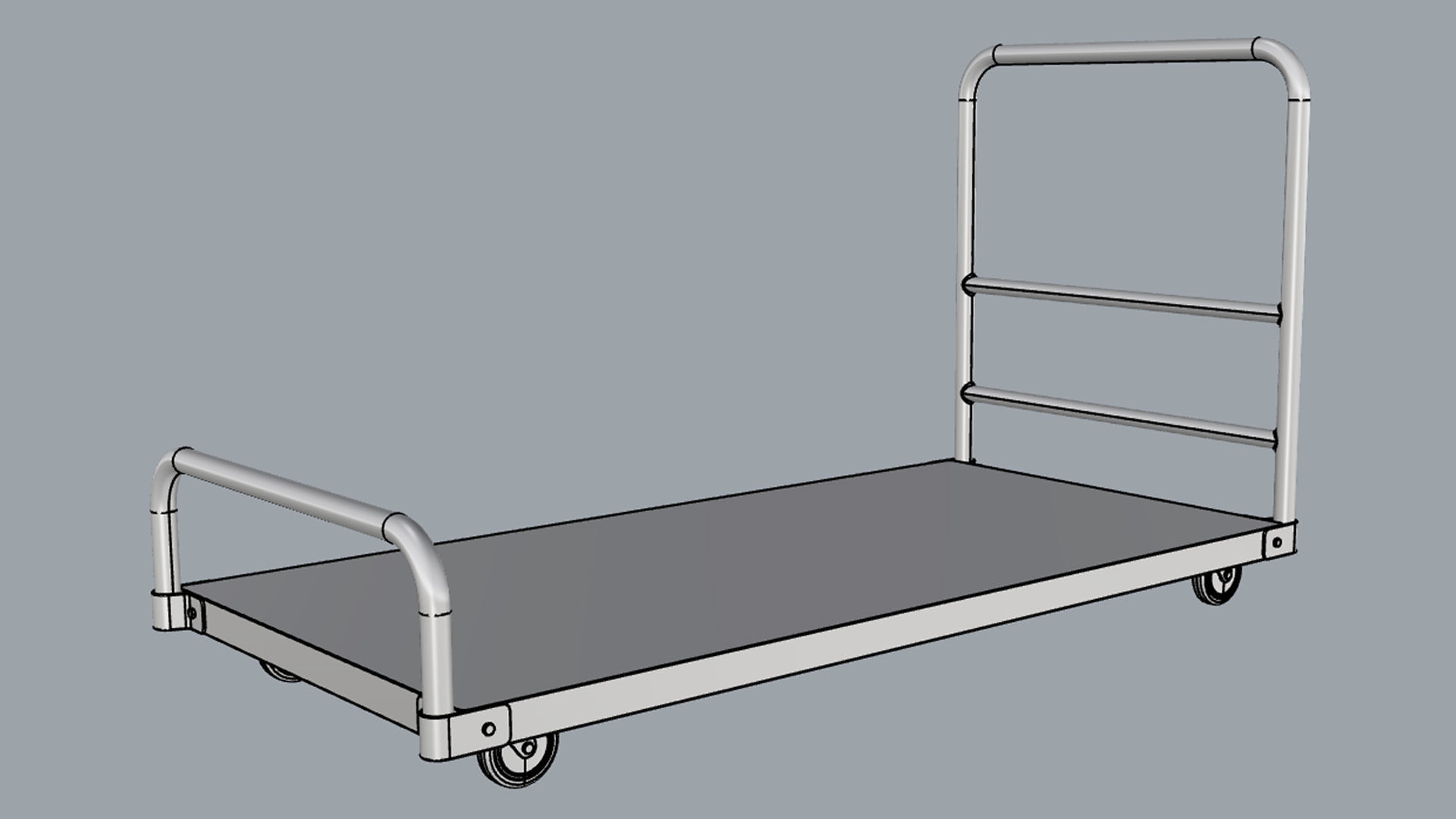 Generic Cart Heavy Duty Transport 01 3D model_12