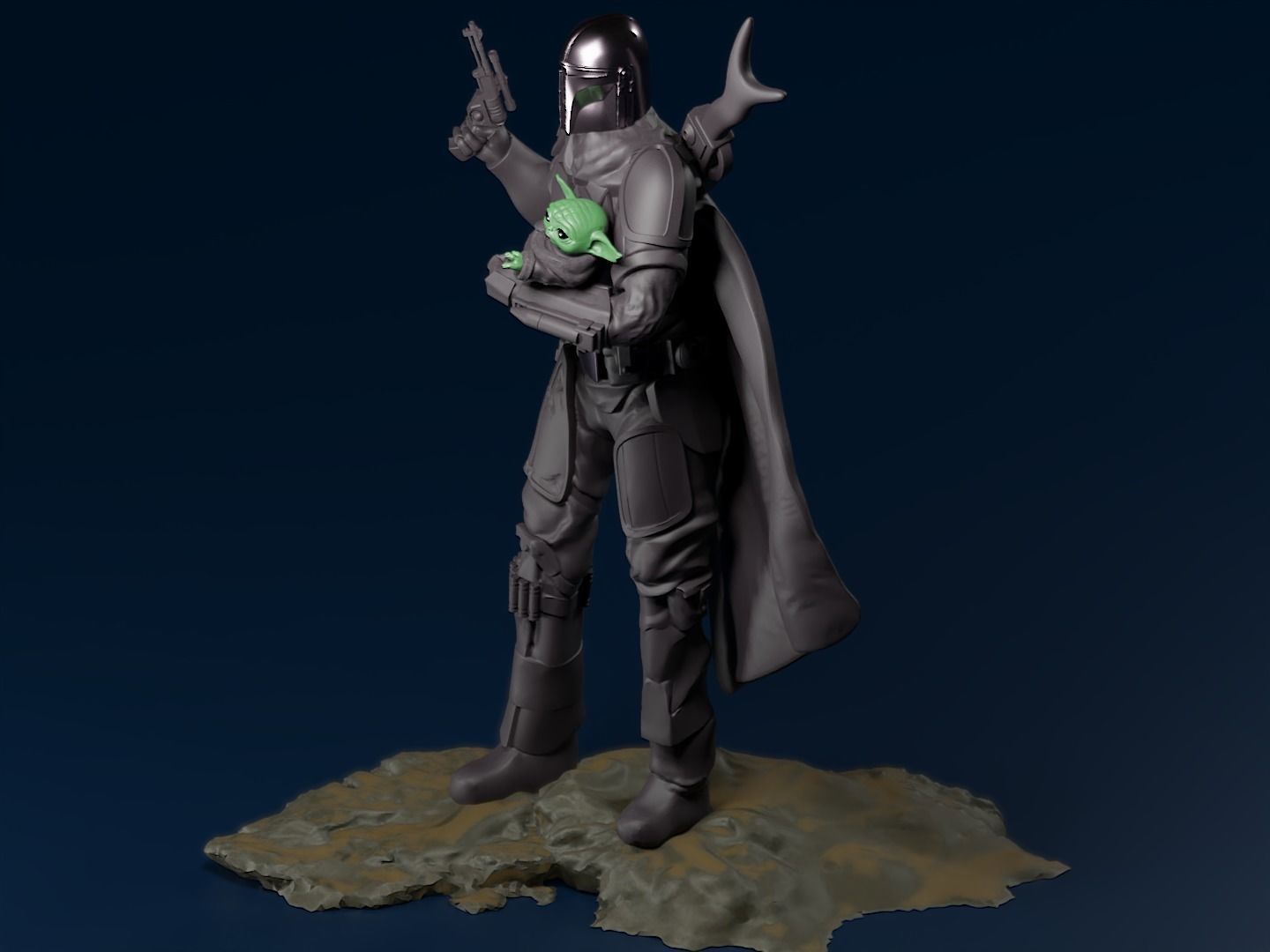 BABY YODA and The MANDALORIAN - 3D Print 3D print model_36