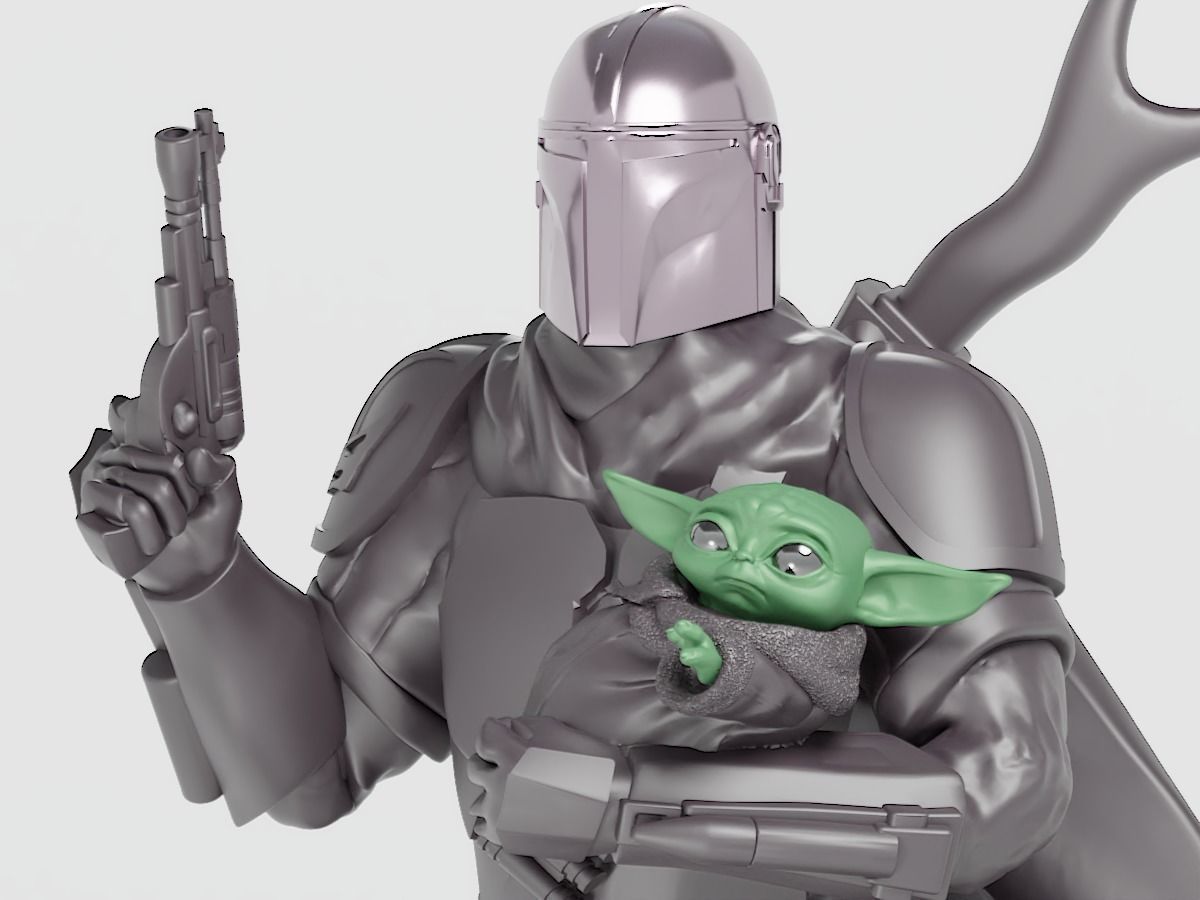 BABY YODA and The MANDALORIAN - 3D Print 3D print model_39