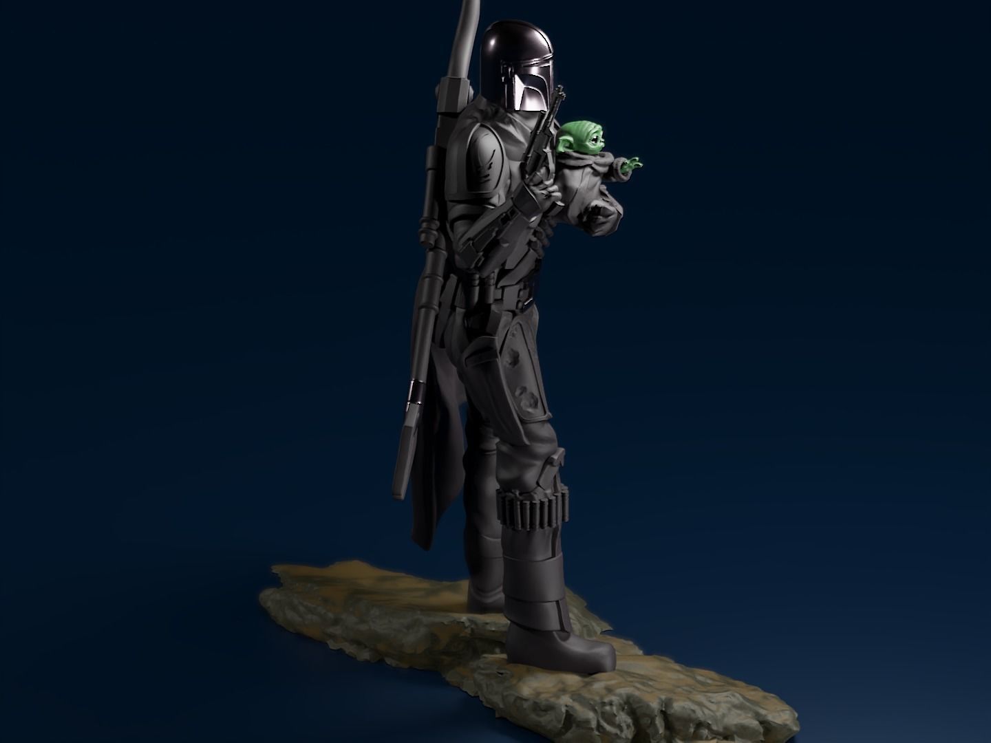 BABY YODA and The MANDALORIAN - 3D Print 3D print model_31