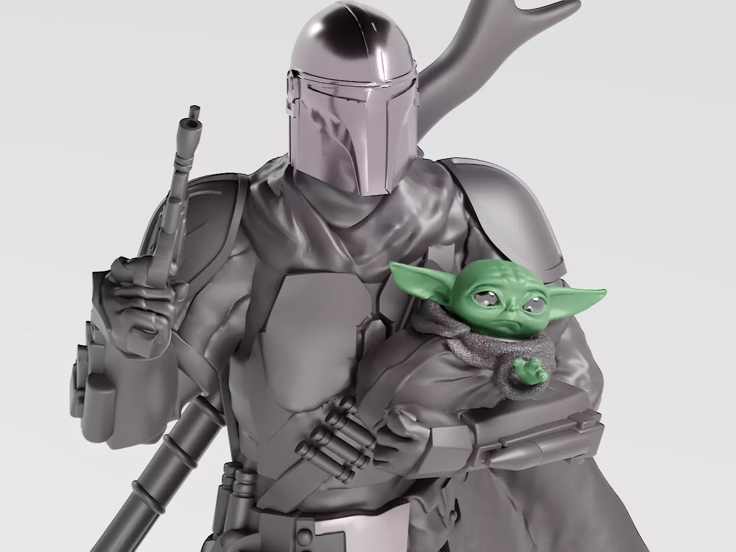 BABY YODA and The MANDALORIAN - 3D Print 3D print model_0