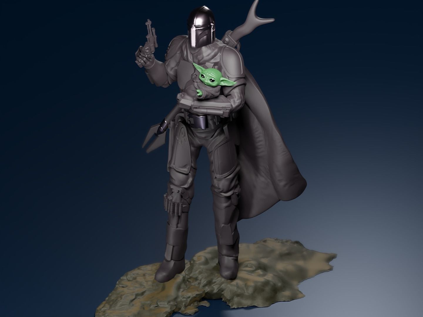 BABY YODA and The MANDALORIAN - 3D Print 3D print model_2