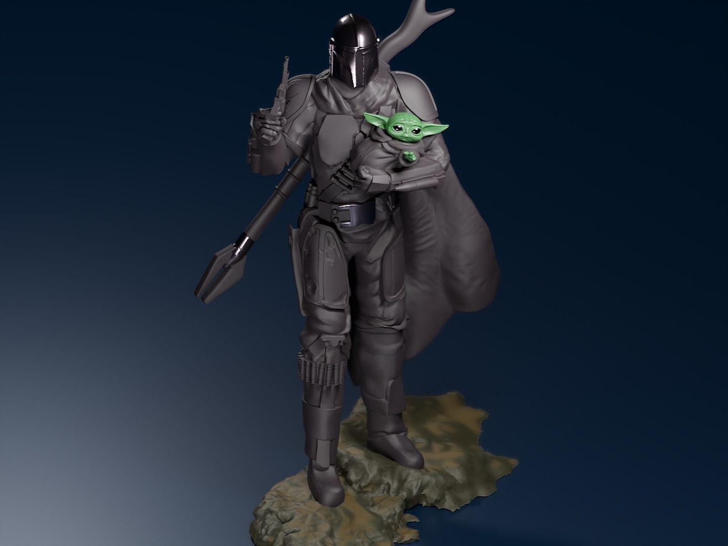 BABY YODA and The MANDALORIAN - 3D Print 3D print model_6