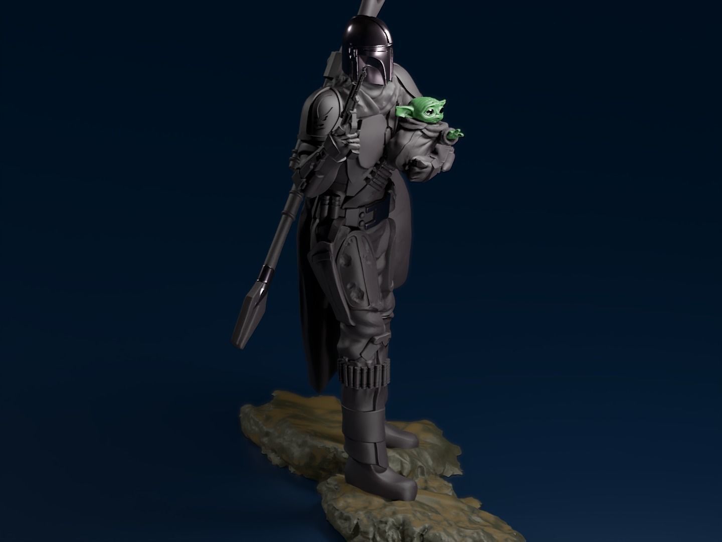 BABY YODA and The MANDALORIAN - 3D Print 3D print model_4