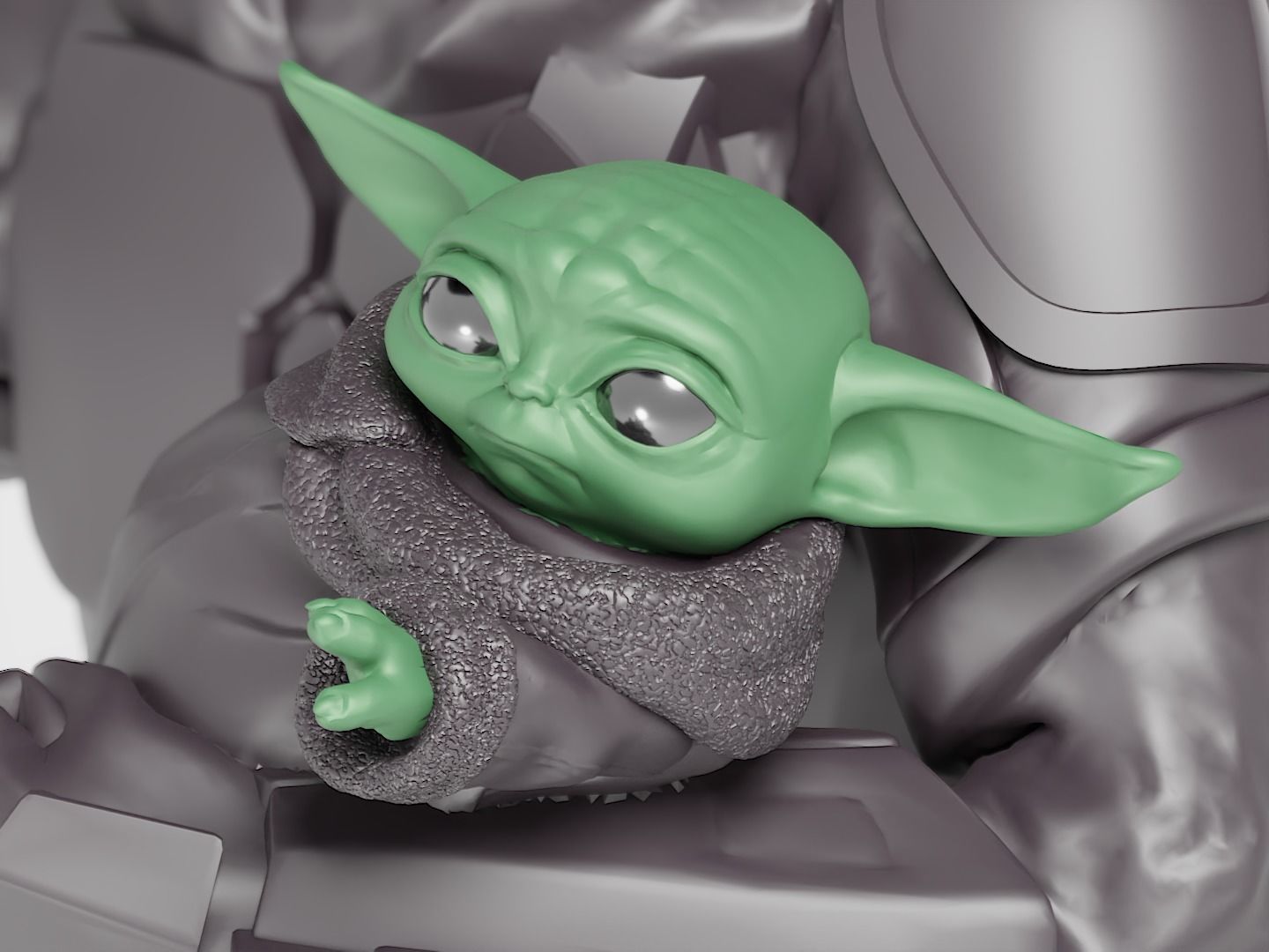 BABY YODA and The MANDALORIAN - 3D Print 3D print model_1