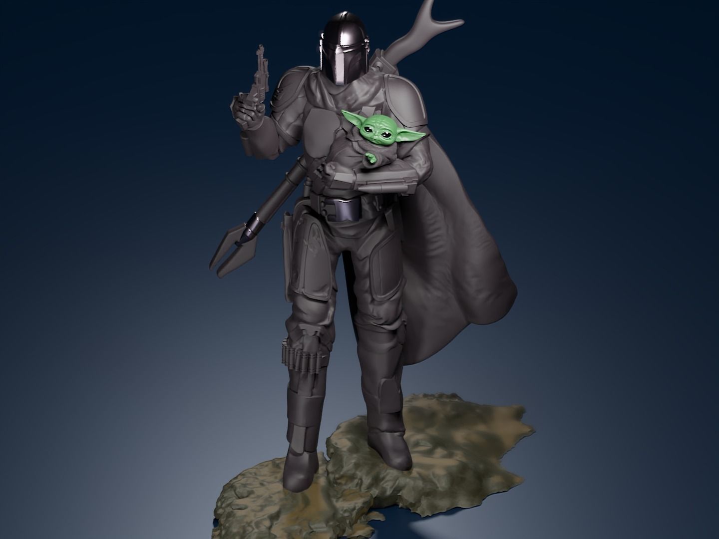 BABY YODA and The MANDALORIAN - 3D Print 3D print model_34