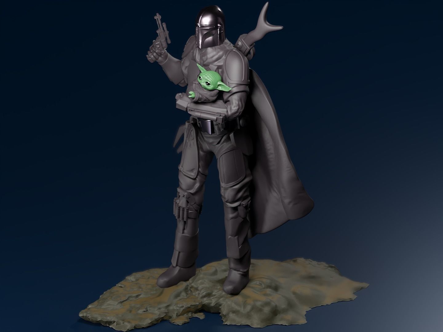 BABY YODA and The MANDALORIAN - 3D Print 3D print model_35