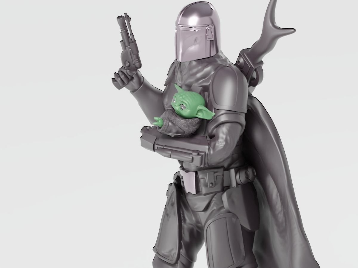 BABY YODA and The MANDALORIAN - 3D Print 3D print model_16